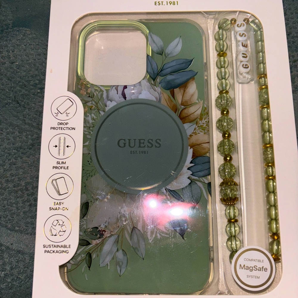 Guess Brand new unopened iPhone 15 pro max case sage green